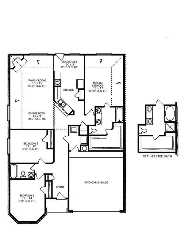 New SingleStory House Plans in Spring TX The Bath at